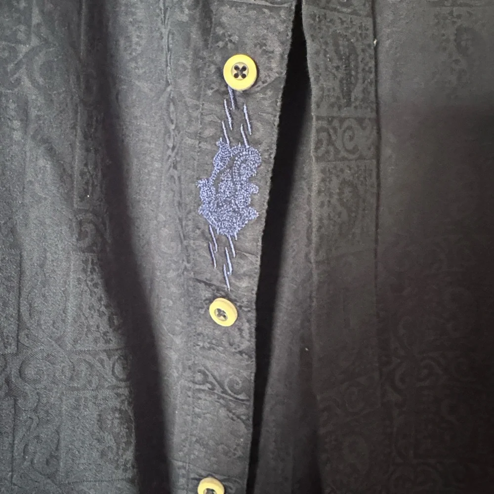 Men's Robert Graham Blue Button Down Shirt XLT - Picture 2 of 9